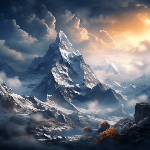 a beautiful mountain covered in snow